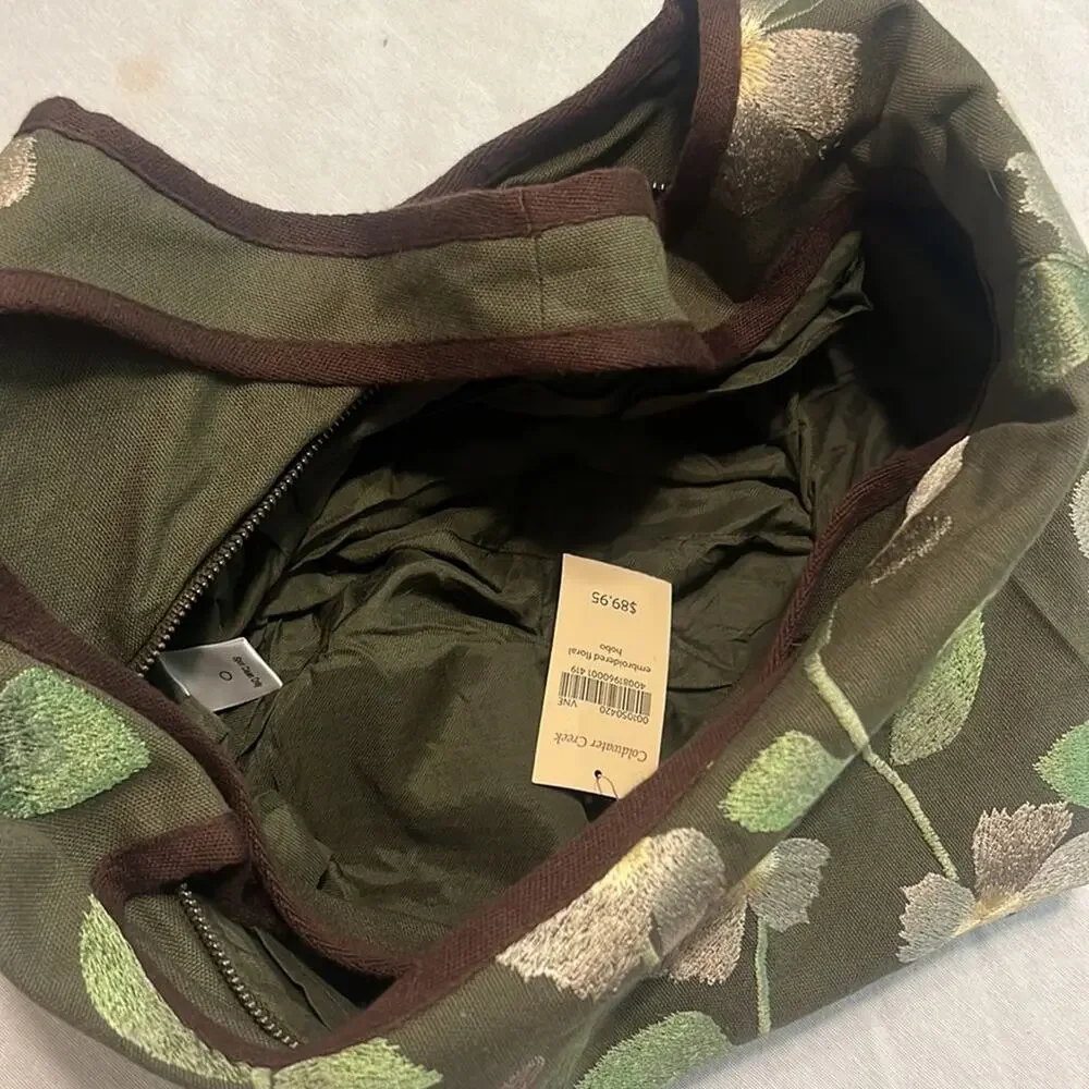 New with tags Coldwater Creek embroidered hobo bag.
